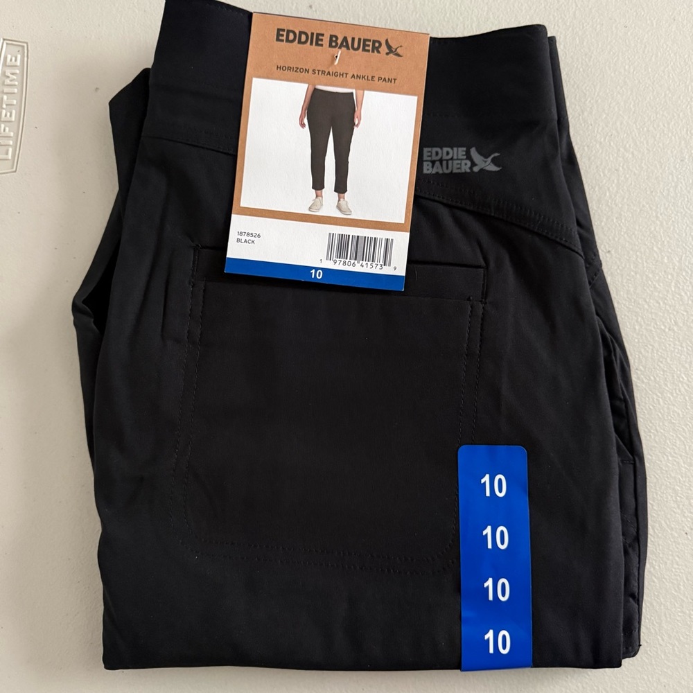 Eddie Bauer Women's Horizon Straight Anke Pants Black Size 10